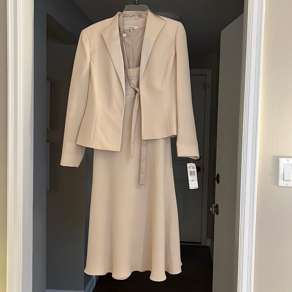 Cream dress and blazer